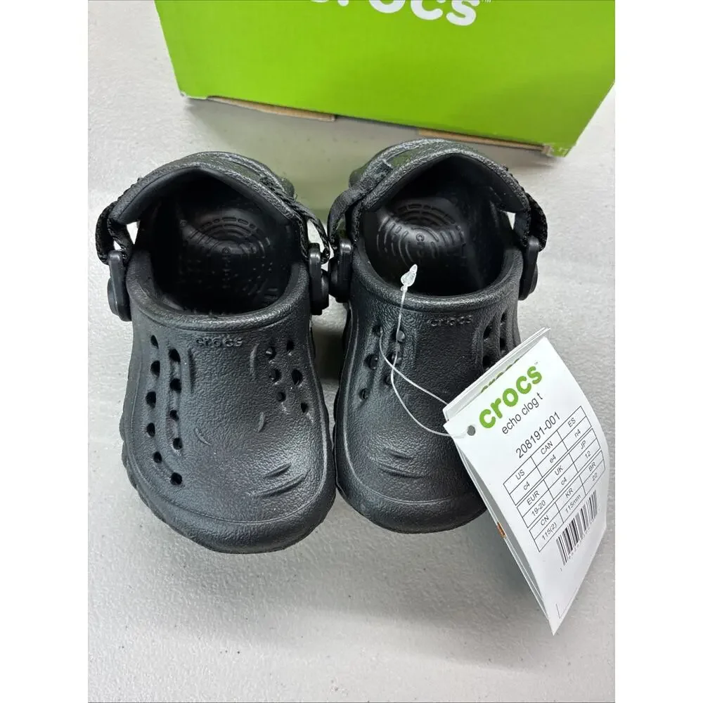 Kids Crocs Echo Clog T Black – 208191-001 C4 4c New With Box